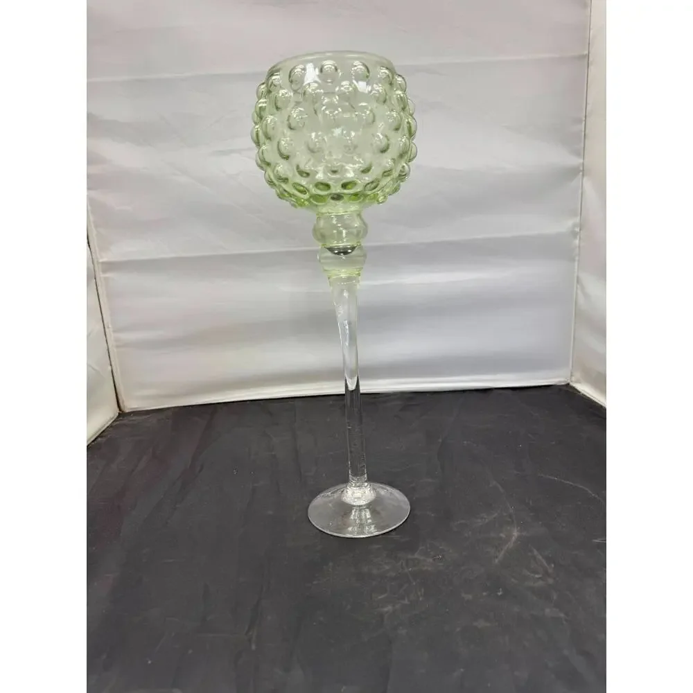 Vintage Green Hobnail Glass Compote Pedestal Bowl Candy Dish Centerpiece 16